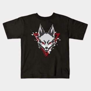 Japanese Fox Art Kids T-Shirt